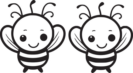  cute bee cartoon and heart sign symbol on white background vector illustration