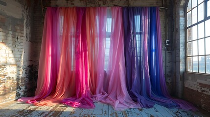 Design an extravagant display of cascading ribbons and gossamer fabrics, their ethereal beauty adding a touch of whimsy and romance to the party decor.