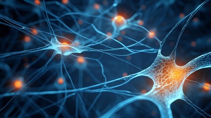 Intricate neural connections form a close-up network of cells, a visual symphony of communication in high-definition 4k - obrazy, fototapety, plakaty