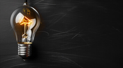 Light bulb on blackboard. Business idea concept