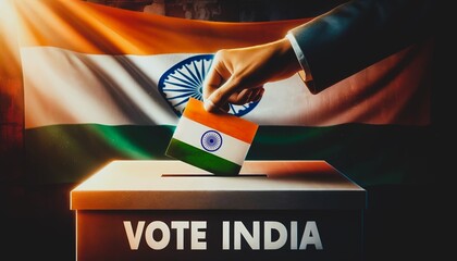 Realistic background of voting ballot box in india.