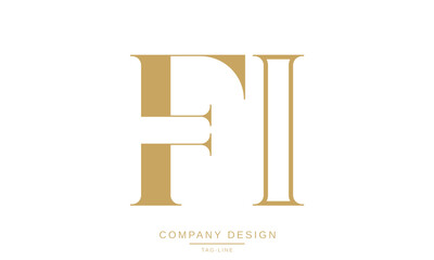 FI, IF Abstract Letters Logo Monogram Design Icon Font