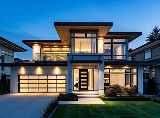 Beautiful two-story modern house in the city of Vancouver