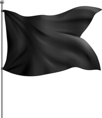 Realistic Blank Flag on Pole