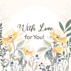 Banner with flowers and branches in vector.
Beautiful floral background decor in vector.