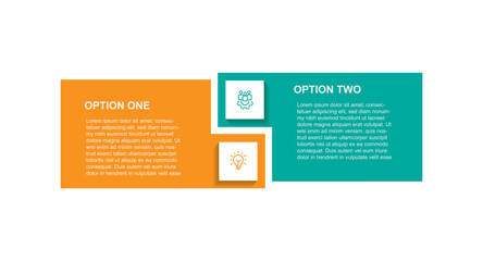 Design template infographic vector with 2 section 