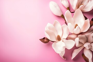 pink magnolia flowers made by midjourney