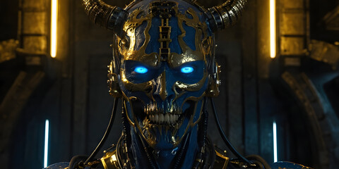 Fototapeta premium Malignant Robotic Personified Artificial Intelligence dangerous 
