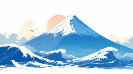 Mountain Fuji, Japan, vector illustration