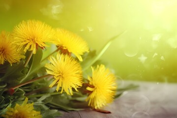 yellow dandelions made by midjourney