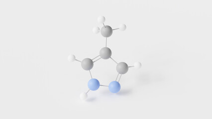 fomepizole molecule 3d, molecular structure, ball and stick model, structural chemical formula antidotes