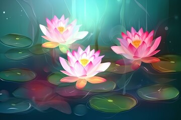 pink water lily made by midjourney