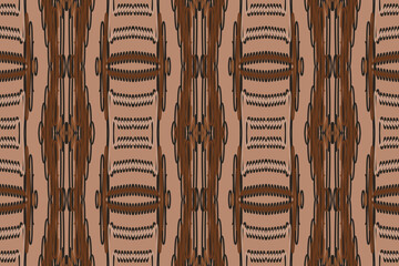 Fototapeta premium Ethnic Ikat tropical seamless pattern. Motif ethnic handmade beautiful Ikat art.Ikat ethnic tribal, boho colors seamless wallpaper. Abstract traditional.