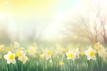 daffodils in spring made by midjourney