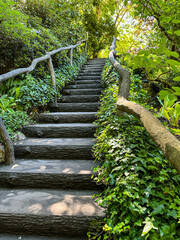Ancient garden steps lead to the future or the past
