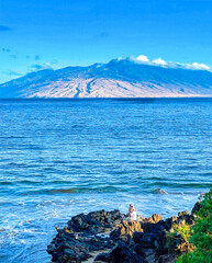 Couples Views Big Island Hawaii from Maui