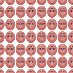 Cute expression girl emoji graphic motif pattern - 786401738