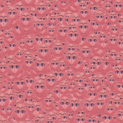 Cute expression girl emoji graphic motif random pattern