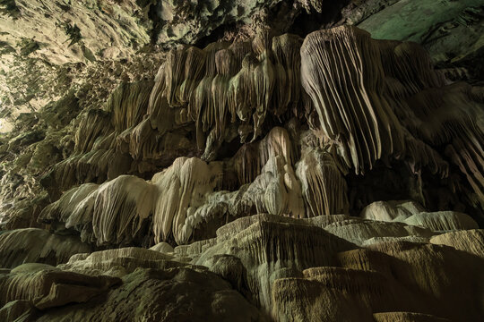 landscape of Nok Nang Aen Cave at Lam Khlong Ngu National Park, Kanchanaburi, Unseen in Thailand