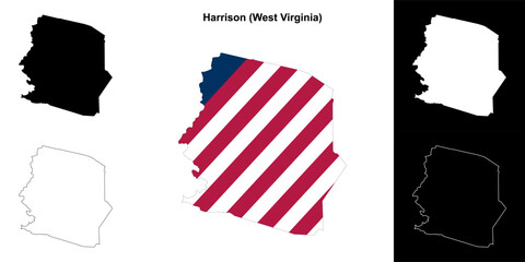 Harrison County (West Virginia) outline map set