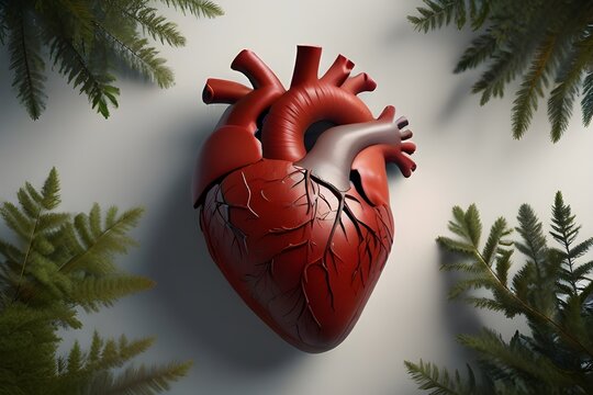 Human heart with nature healthy green love