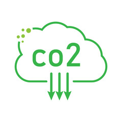 CO2 emissions icon. Ecology and environment symbol. Sign vector carbon dioxide pollution.