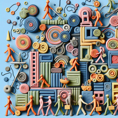 abstract working people