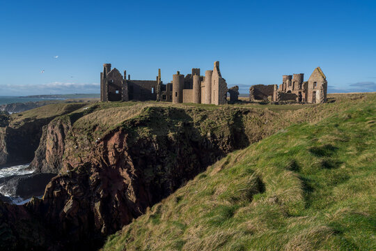 Slains Castle near Cruden Bay in Aberdeenshire, Scotland
