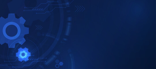 Blue technology background with gear elements