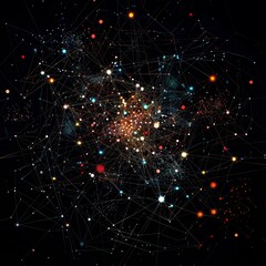 Obraz premium Nodes as the heartbeats of the financial network
