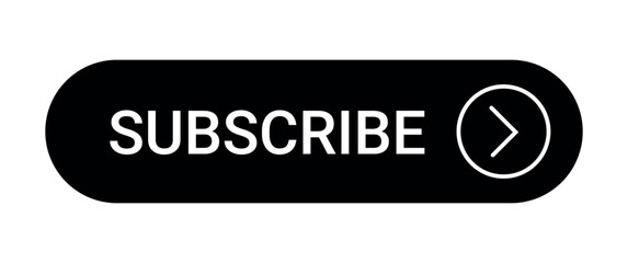 black subscribe button with an icon isolated on a white background