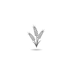 Wheat grain icon with shadow