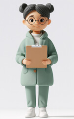 Teacher's Day teacher 3D rendering illustration, online education vocational training learning concept illustration