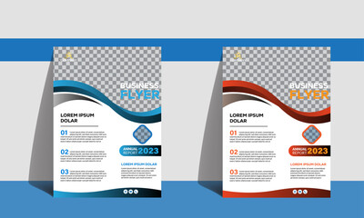 Abstract Business Flyer Layout with Colorful Accents 