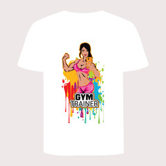 New Creative Girl Gym T Shirt Design