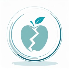 Obraz premium logo de pomme bleue craquelée dans un cercle