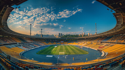 Panoramic view of Olympic stadium NSC Olimpiysky in 