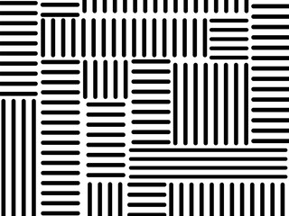 Retro black and white geometric pattern background, vector abstract circles, triangles and squares line art. Set of trendy bauhaus pattern background op-art.