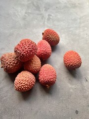lychee fruit, red fruit, juicy tropical fruit, fruit with red skin