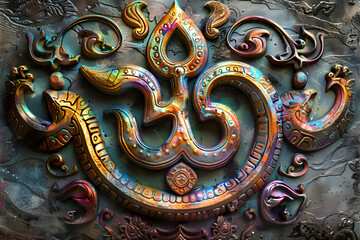 Illuminating the Inner Peace: Artistically Crafted OM Symbol Embodying Serenity & Universal Connection