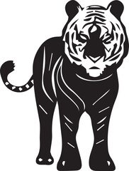 black and white vector tiger
