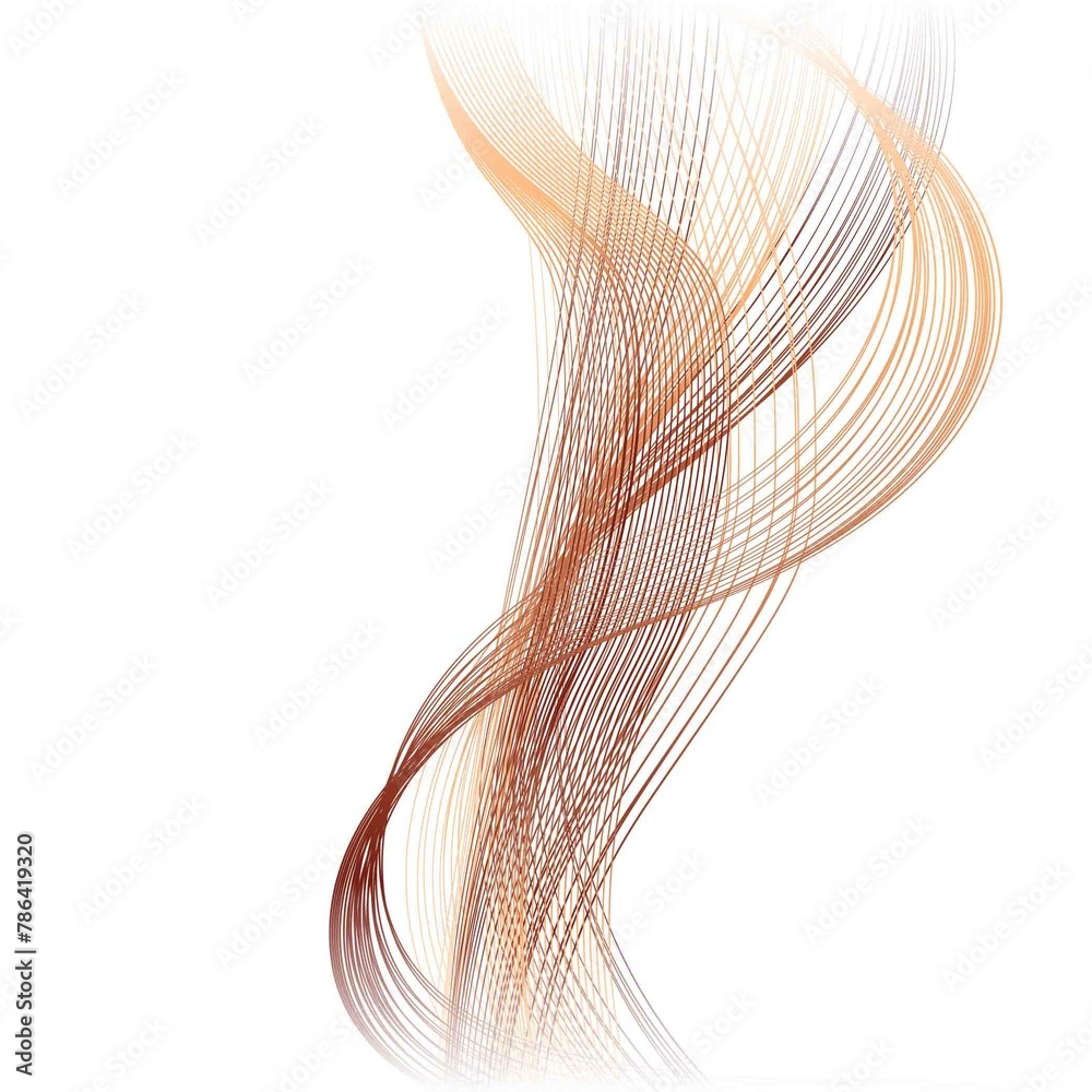 Wall mural abstract bronze and brown pattern with waves. striped linear texture. raster. 3d illustration