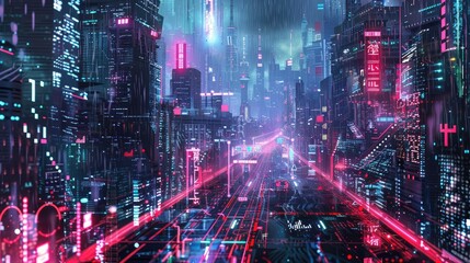 Obraz premium Future cities and information communication