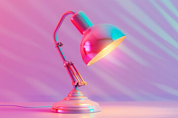 Desk lamp 3D illustration, staying up late and studying hard to prepare for the college entrance examination concept background - obrazy, fototapety, plakaty
