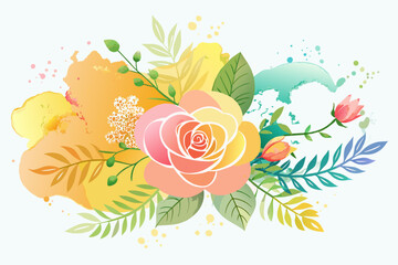 Elegant Vector Watercolor Design Elements with Space for Text, perfect for adding a touch of artistic flair to your projects