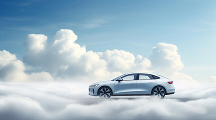 Luxury car new energy vehicle auto show background, technology city car advertising background image