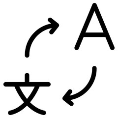 translator icon, simple vector design