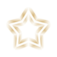 gold star, abstract star shape isolated on transparent background for design elements.