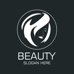 Beauty logo design simple concept Premium Vector