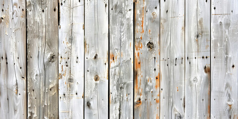 Rustic White Painted Wooden Fence Texture